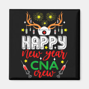 Funny Reindeer Horn Nurse Christmas Happy New Year Magnet