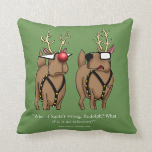 Funny Reindeer Humour Cartoon Pillow Gift