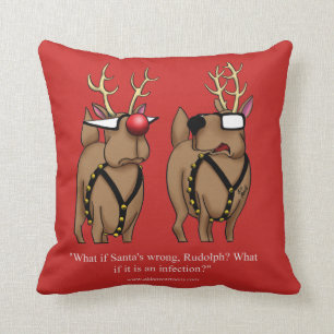 Funny Reindeer Humour Christmas Pillow Gift