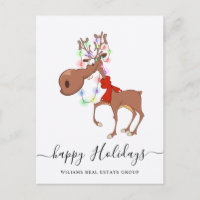 Funny Reindeer Merry Christmas Corporate Greeting