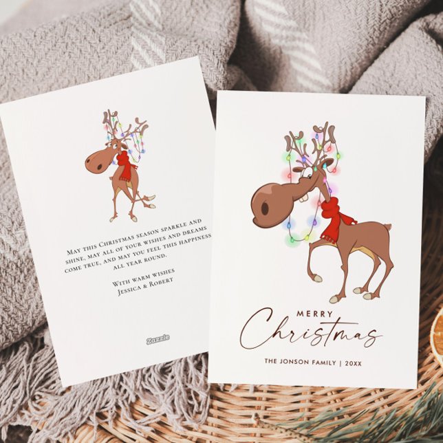 Funny Reindeer Merry Christmas Greeting Holiday Card (Creator Uploaded)