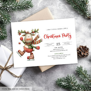 Funny Reindeer minimalist modern party invitation