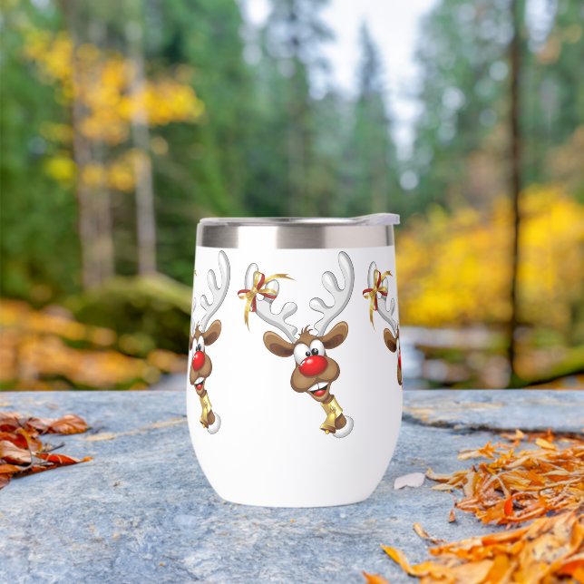 Funny Reindeer Peeking Christmas Meme  (Outdoor)