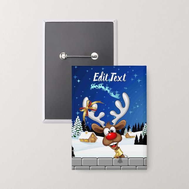 Funny Reindeer Peeking Christmas Meme  (Front/Back)