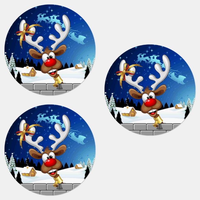 Funny Reindeer Peeking Christmas Meme  (Group)