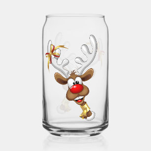 Funny Reindeer Peeking Christmas Meme  Can Glass