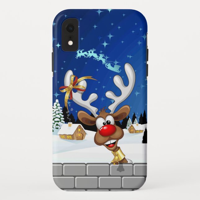 Funny Reindeer Peeking Christmas Meme  Case-Mate iPhone Case (Back)
