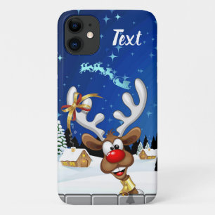 Funny Reindeer Peeking Christmas Meme  iPhone 11 Case