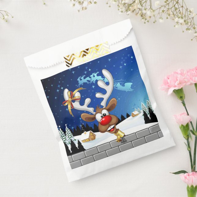 Funny Reindeer Peeking Christmas Meme  Favour Bag (Sealed)