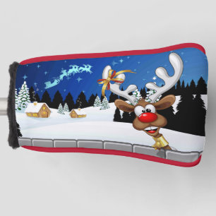 Funny Reindeer Peeking Christmas Meme  Golf Head Cover