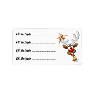 Funny Reindeer Peeking Christmas Meme  Label