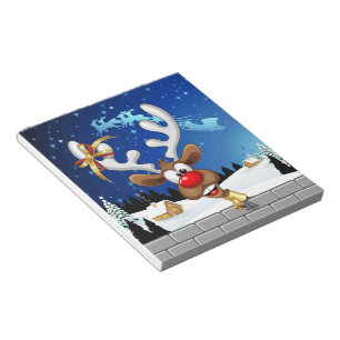 Funny Reindeer Peeking Christmas Meme  Notepad