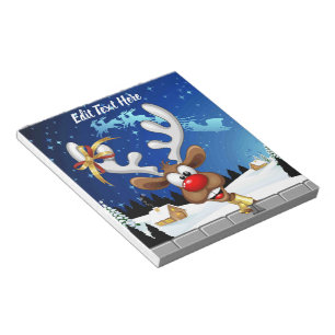 Funny Reindeer Peeking Christmas Meme  Notepad