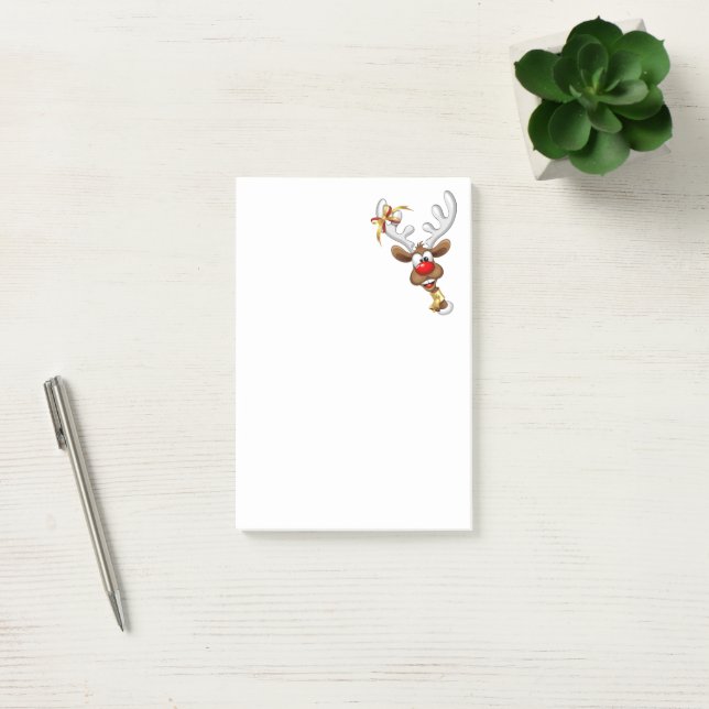 Funny Reindeer Peeking Christmas Meme  Post-it Notes (Office)