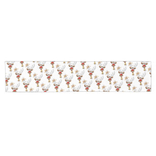 Funny Reindeer Peeking Christmas Meme  Short Table Runner