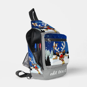 Funny Reindeer Peeking Christmas Meme  Sling Bag