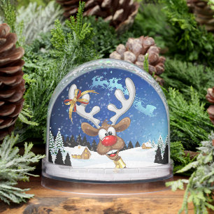 Funny Reindeer Peeking Christmas Meme  Snowglobe