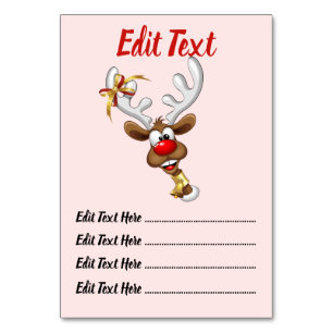 Funny Reindeer Peeking Christmas Meme  Table Number