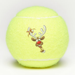 Funny Reindeer Peeking Christmas Meme  Tennis Balls
