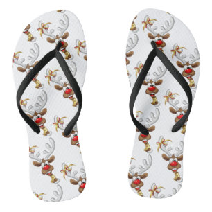 Funny Reindeer Peeking Christmas Meme  Thongs