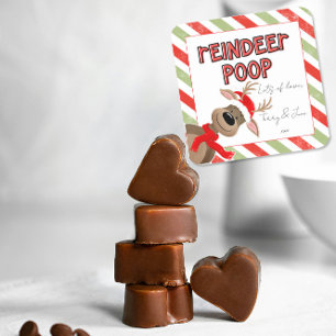 Funny Reindeer Poop Christmas Favour Holiday Bag  Square Sticker