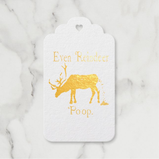 Funny Reindeer Poop Christmas Gift Tags (Front)