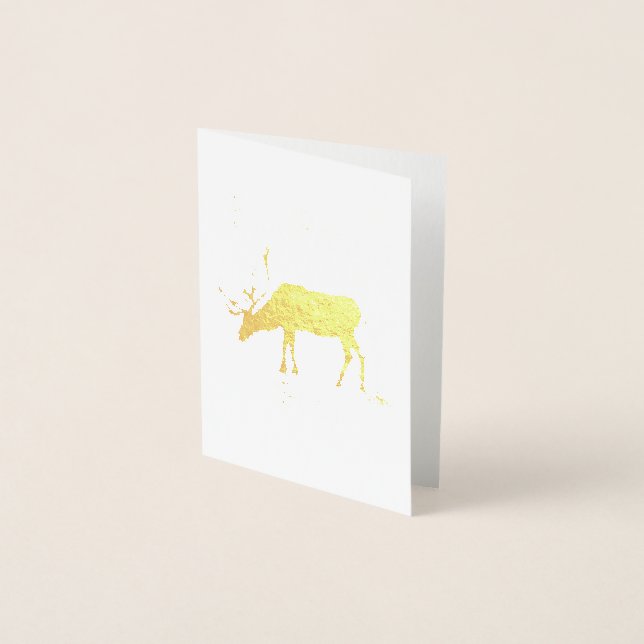 Funny Reindeer Poop Christmas Rude Humour Foil Card (Front)