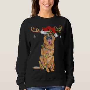 Funny Reindeer Santa Hat German Shepherd Christmas Sweatshirt