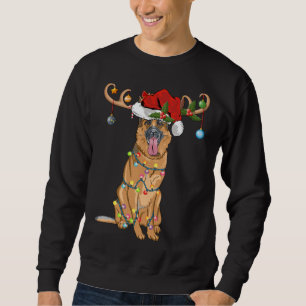 Funny Reindeer Santa Hat German Shepherd Christmas Sweatshirt
