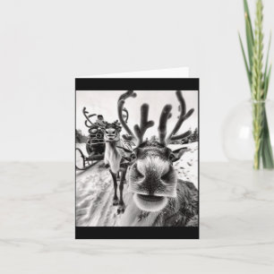 Funny Reindeer Selfie Christmas  Card