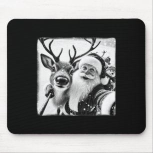 Funny Reindeer Selfie Christmas Santa Claus Xmas C Mouse Pad