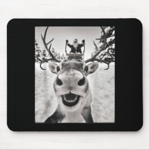 Funny Reindeer Selfie Christmas Santa Funny Kids  Mouse Pad