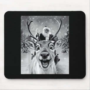 Funny Reindeer Selfie Santa Christmas Men Women Ki Mouse Pad