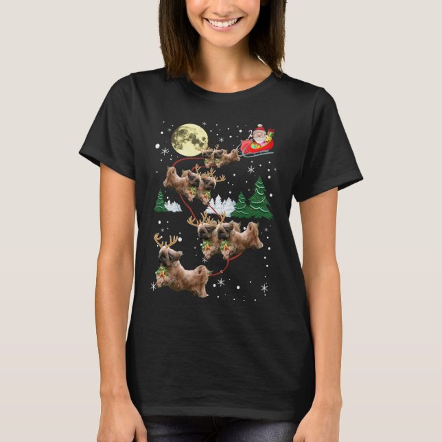 Funny Reindeer Shih Tzu Xmas Christmas Dog Lovers  T-Shirt (Front)