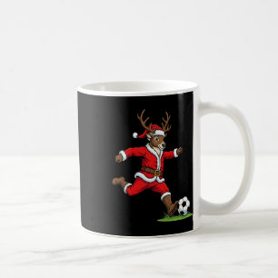 Funny Reindeer Soccer Christmas Kids Boys Girls Coffee Mug