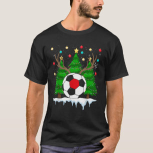 Funny Reindeer Soccer Christmas Rednose Pajama  T-Shirt