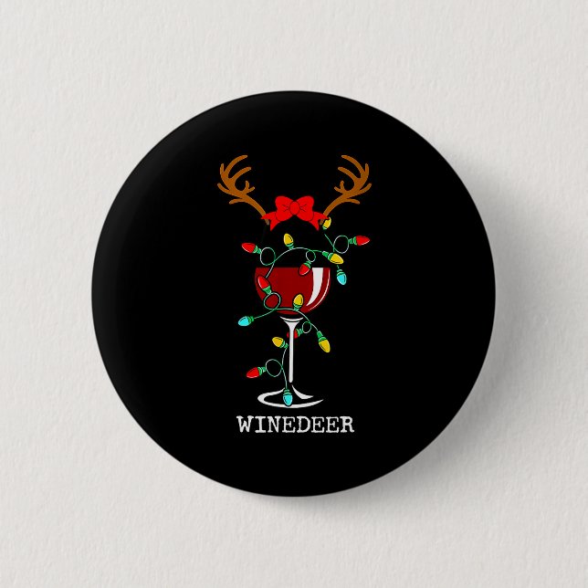 Funny Reindeer Winedeer Reinbeer Matching Couples  6 Cm Round Badge (Front)