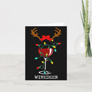 Funny Reindeer Winedeer Reinbeer Matching Couples Card