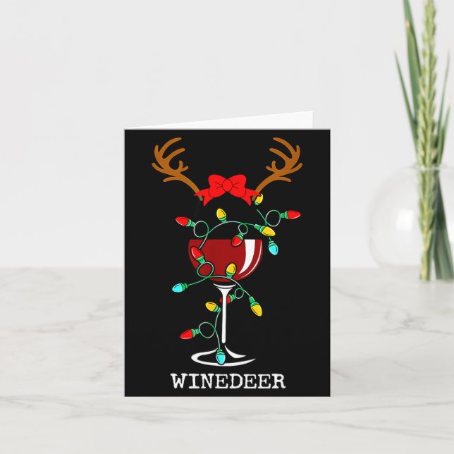 Funny Reindeer Winedeer Reinbeer Matching Couples  Card (Front)