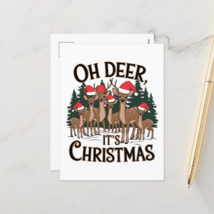 Funny Reindeer word art Holiday Postcard