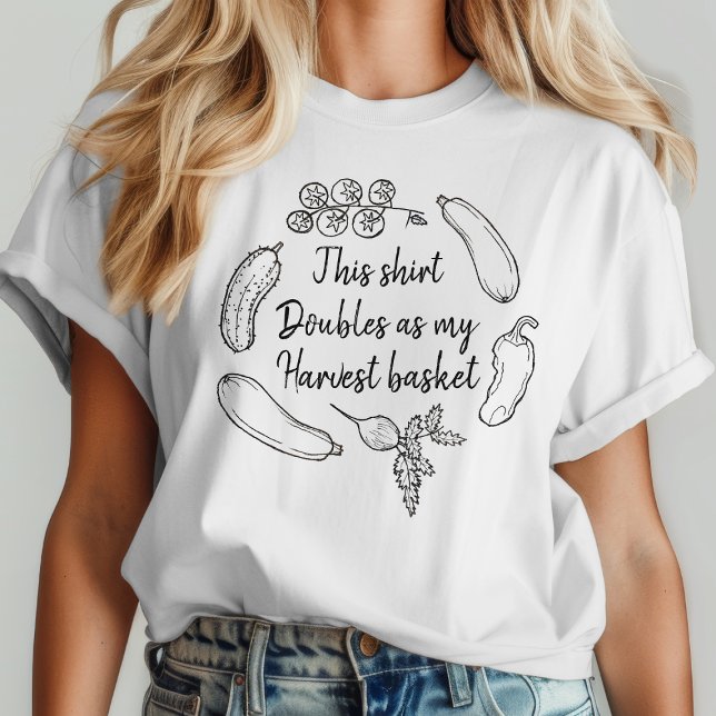 Funny Relatable Garden Humour Veggie Harvest Doodl T-Shirt (Creator Uploaded)