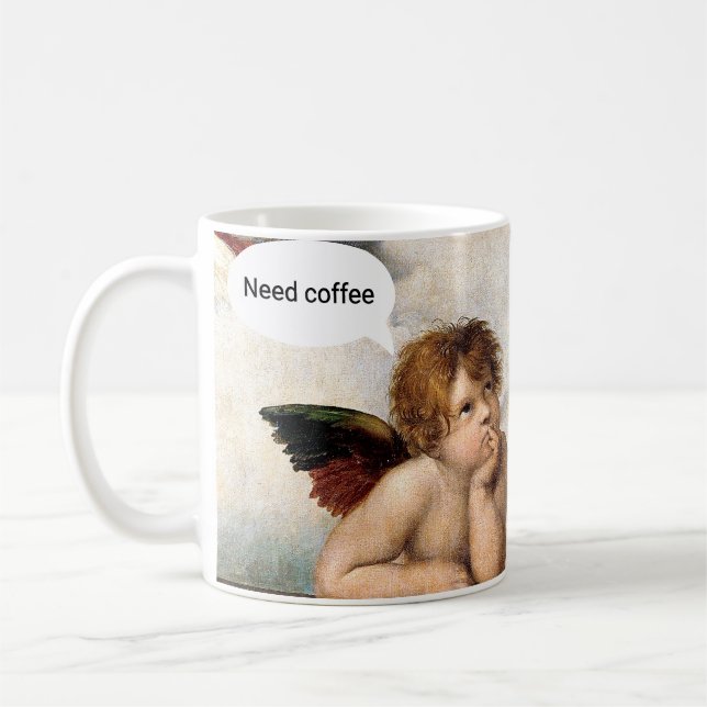 Funny Renaissance Angels Coffee Mug (Left)