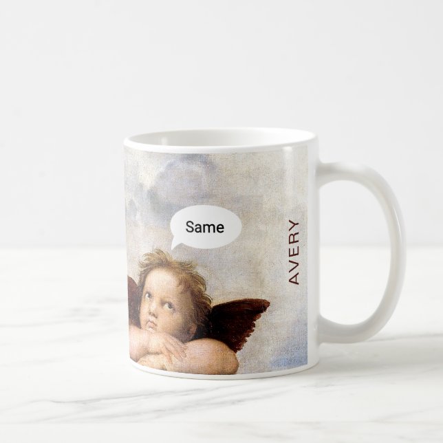 Funny Renaissance Angels Mug – Personalized  (Right)