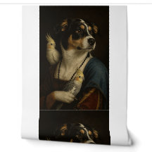 Funny Renaissance Dog Cockatiel Wallpaper Stripes
