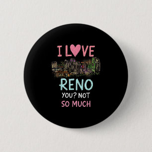 Funny Reno Nevada Night Skyline Vintage 6 Cm Round Badge