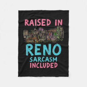 Funny Reno Nevada Night Skyline Vintage Premium Fleece Blanket