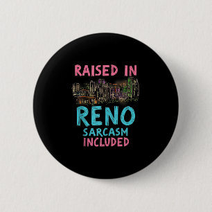 Funny Reno Nevada Night Skyline Vintage Tank Top  6 Cm Round Badge