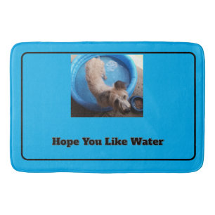 Funny replaceable dog photo and text bath mat
