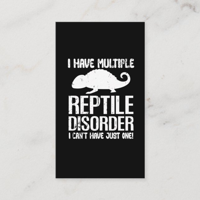 Funny Reptile Disorder Lizard Owner Animal Lover Business Card (Front)