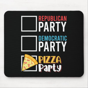 Funny Republican Party Democratic Party Pizza Part Mouse Pad
